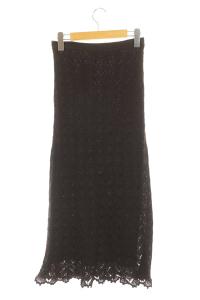 DOLCE&GABBANA ロングニットスカート 42 ブラウン