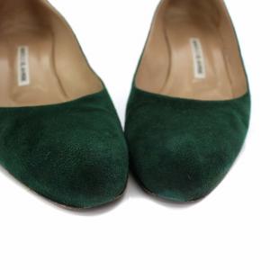 MANOLO BLAHNIK パンプス スエード ヒール 39 グリーン