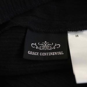 GRACE CONTINENTAL 花柄刺繍ボートネックブラウス 36 ブラック