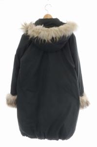 GRACE CONTINENTAL ダウンコート 中綿コート アウター ダブル フード チャイニーズラクーンファー 36 ダークモス