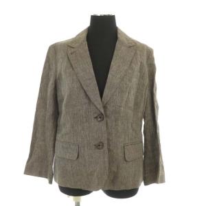 MARGARET HOWELL セットアップ テーラードジャケット シングル ストレートパンツ リネン 1 ブラウン