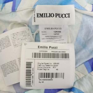 Emilio Pucci 総柄セミフレアスカート マキシ I46 ブルー
