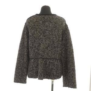 VALENTINO ROMA ニット セットアップ ノーカラージャケット タイトスカート 46 44 ダークブラウン