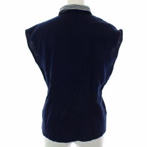 Christian Dior SPORTS ポロシャツ ノースリーブ ボーダー切替 ロゴ S ネイビー