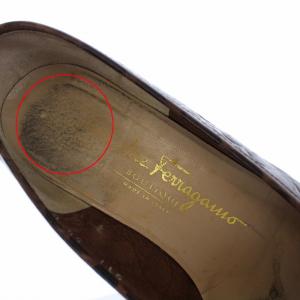 Salvatore Ferragamo パンプス クロコ型押し レザー 22.5cm ブラウン