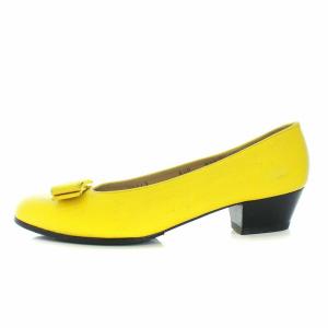 Salvatore Ferragamo ヴァラリボン パンプス 6.5C イエロー