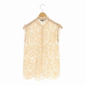 Drawer 総レースノースリーブブラウス 比翼 38 ライトブラウン