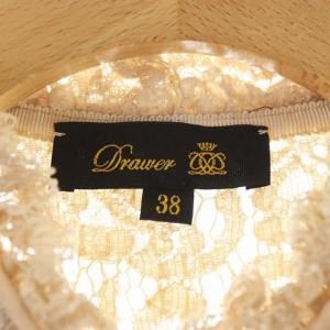 Drawer 総レースノースリーブブラウス 比翼 38 ライトブラウン
