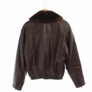 GIORGIO ARMANI レザージャケット 中綿 ボア 46 ブラウン