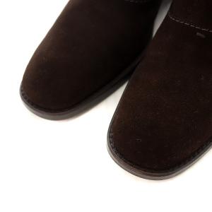 LOUIS VUITTON ショートブーツ ラウンドトゥ サイドジップ ベルト スエード 6.5  ブラウン