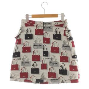 LANVIN 台形スカート ひざ丈 総柄 36 マルチカラー