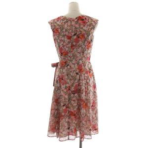 TOCCA 18SS フレアワンピース ノースリーブ ひざ丈 サイドリボン 半袖 2 M ピンク EC