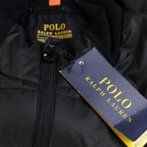 POLO RALPH LAUREN ベスト ジップアップ ロゴ 切替 170/92 XL グレー ブラック