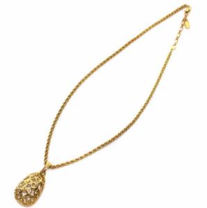 YVES SAINT LAURENT YSL カサンドラロゴ ネックレス メッキ ゴールド