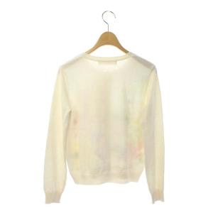 Chesty ウールカシミヤ混総柄カーディガン オフホワイト