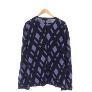 GIORGIO ARMANI 総柄ニットカーディガン ネイビー