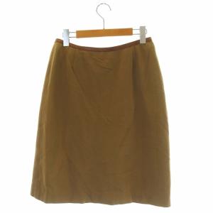 PRADA フレアスカート ミモレ丈 ラップ調 42 ブラウン