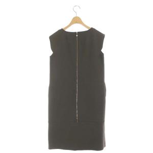 René basic ノースリーブひざ丈セミフレアワンピース 36 カーキ
