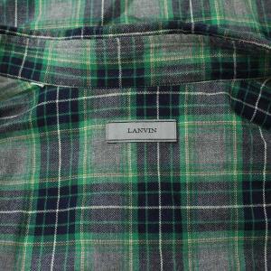 LANVIN ウエスタンシャツ 長袖 チェック グリーン グレー