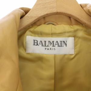 BALMAIN レザージャケット ラム 羊革 ジップアップ アウター ベージュ