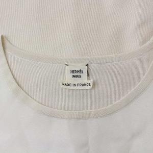 HERMES カットソー 切替 シルク 36 ベージュ