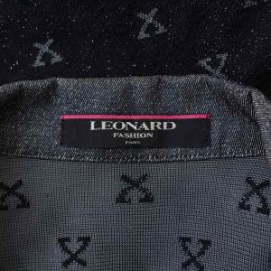 LEONARD カーディガン 長袖 Vネック 総柄 M グレー
