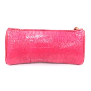 miumiu クラッチバッグ ポーチ クロコ型押し レザー ピンク