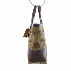 COACH F10123 ストライプ トートバッグ シグネチャー キャンバス ブラウン 