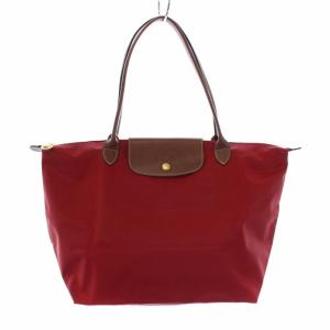 Longchamp ル プリアージュ ハンドバッグ トートバッグ ミニ ナイロン レザー レッド ブラウン