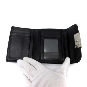 COACH ロゴレザー三つ折り財布 ブラック