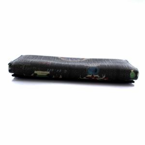 BVLGARI 総柄 長財布 PVCレザー カーキ グレー レッド