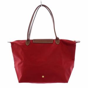 Longchamp ハンドバッグ トートバッグ ナイロン レザー レッド ブラウン