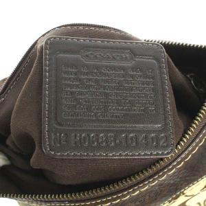COACH 10402 シグネチャー ショルダーバッグ レザー キャンバス ベージュ ブラウン 