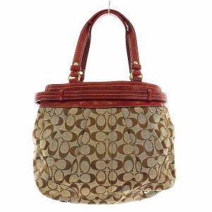 COACH ハンプトンズ シグネチャートートバッグ レッド