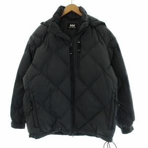 ダウンジャケット ミドル丈 キルティング フード ジップアップ L グレー