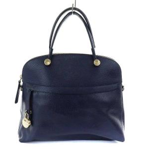 PIPER M DOME ハンドバッグ レザー ネイビー