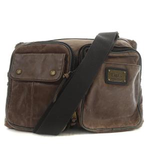 レザーショルダーバック メッセンジャーバッグ ブラウン