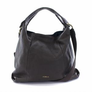 エリザベス ショルダーバック ハンドバッグ トート 2WAY レザー グレー