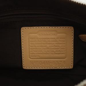 COACH シグネチャー キャンバス×レザーワンショルダーバッグ ベージュ