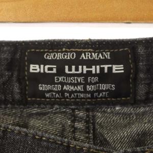 GIORGIO ARMANI BIG WHITE ストレートデニムパンツ ブラック
