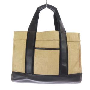 TORY BURCH トートバック ハンドバッグ ロゴ レザー 切替 ベージュ ブラック