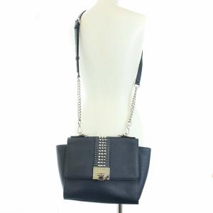 MICHAEL Michael Kors ハンドバッグ ショルダーバック 2WAY レザー チェーン スタッズ ネイビー
