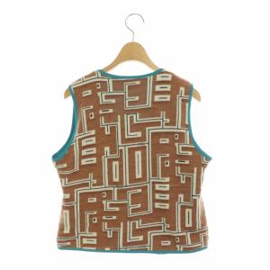 FENDI ベスト プルオーバー Vネック 総柄 44 ブラウン