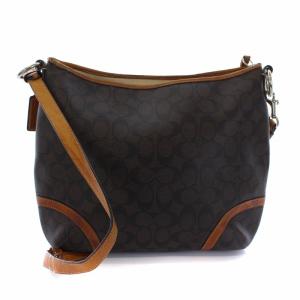 COACH F19822 ショルダーバック クロスボディ シグネチャー PVCキャンバス レザー ブラウン 