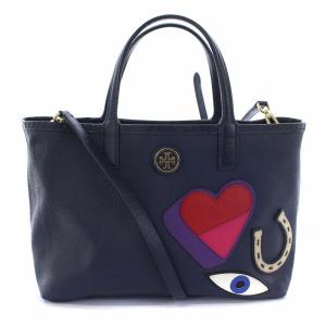 ケリントン トートバッグ 2WAY パッチ レザー 紺