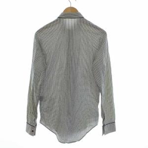 DIOR HOMME シャツ 長袖 総柄 37 ブラック ホワイト