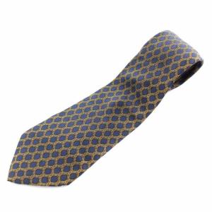 ネクタイ 総柄 シルク ネイビー