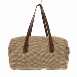 PRADA 三角プレートミニボストンバック ブラウン