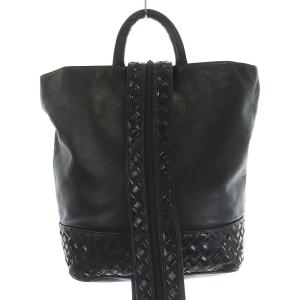 BALLY ハンドバッグ リュックサック 2WAY 編み込み レザー エナメル タッセル ブラック GY02