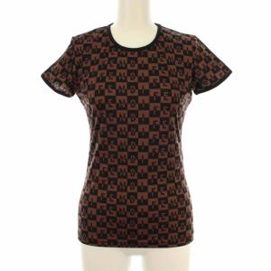 ブロックチェックロゴTシャツ 40 ブラウン